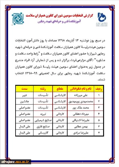 فراخوان عضویت در کانون های زیر نظر واحد سلامت و مشاوره (همیاران و هلال احمر) 2