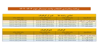 اطلاعیه و ملزومات انتخاب واحد نیمسال 022